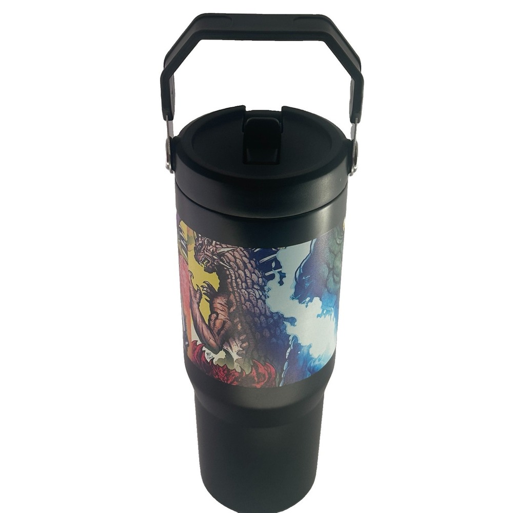 Godzilla TOHO 30oz Flip Straw Insulated Stainless Steel Tumbler New w/ Tag